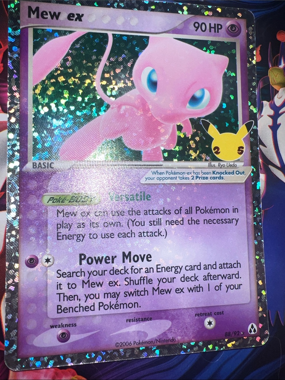 Pokemon Mew ex Holographic Card - Pink & Purple